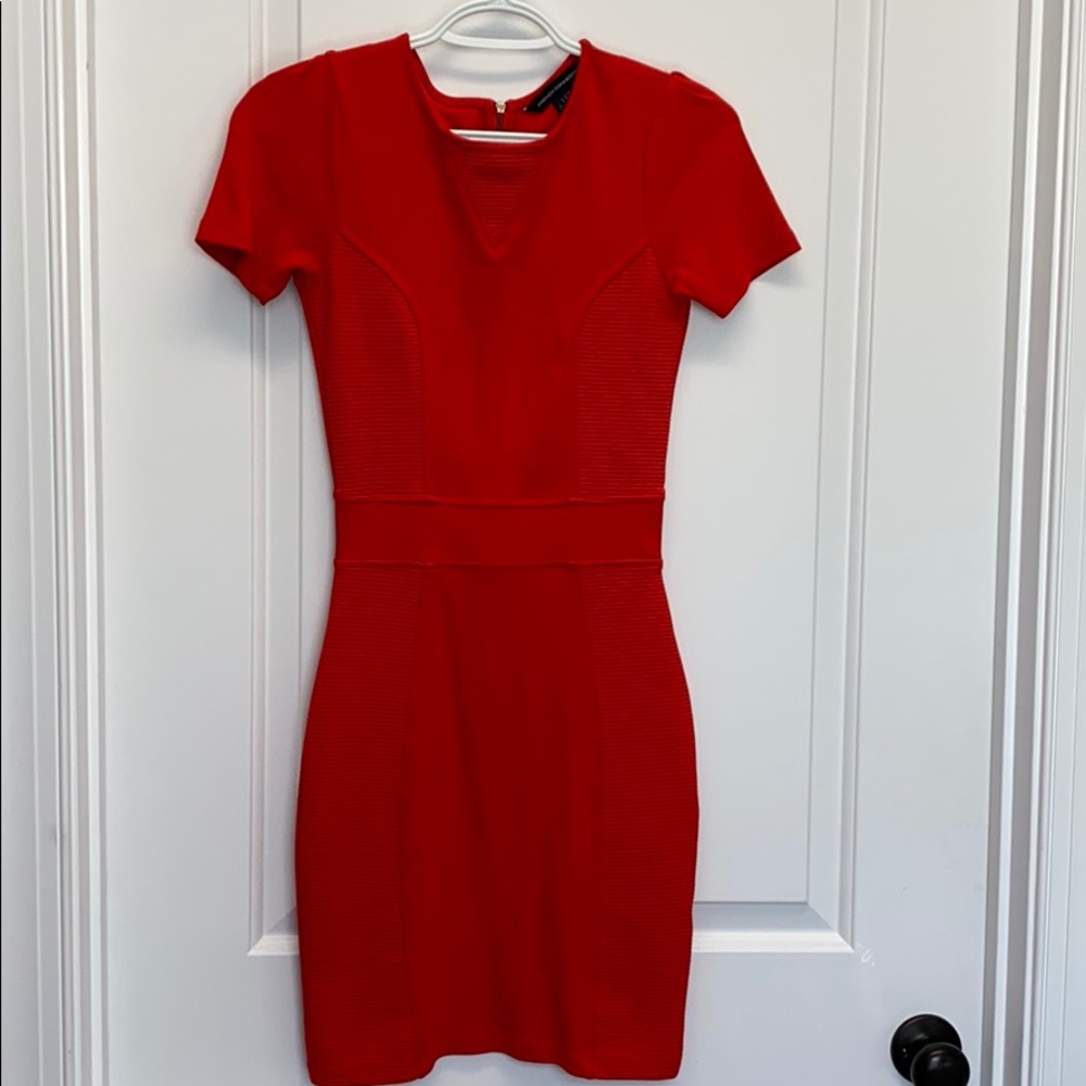 French Connection Fire Red Mini Dress US2